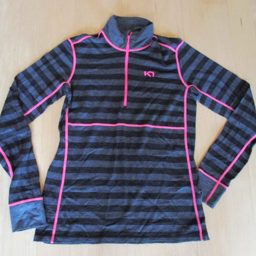 Kari Traa Wool half zip top womens large